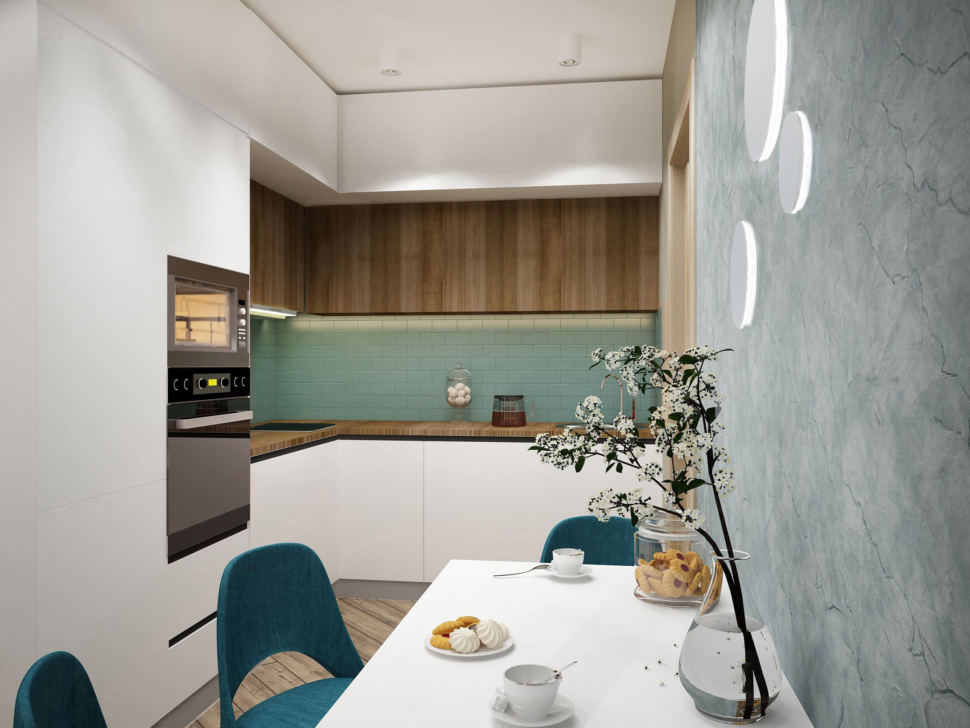 Кухня-гостиная 20 кв.м в двухкомнатной квартире ➤ смотреть фото дизайна  интерьера